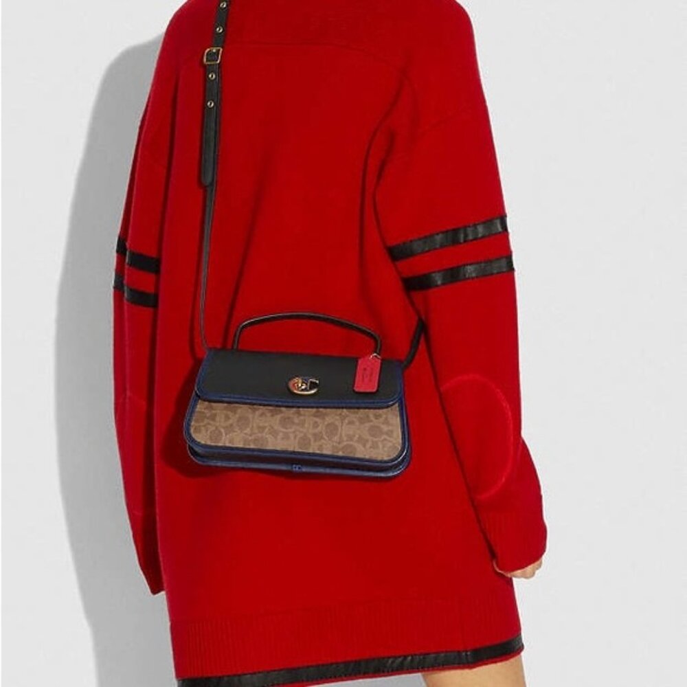 NWT Coach Retail 4547 Collection X Champion Turnlock Clutch In Signature Bag